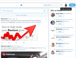 twitter home page settings