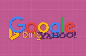 google yahoo and Bing icons in a single frame