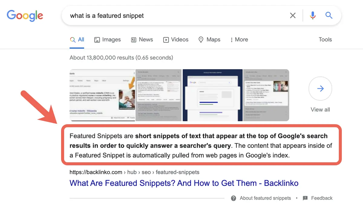 rank on google's featured snippets
