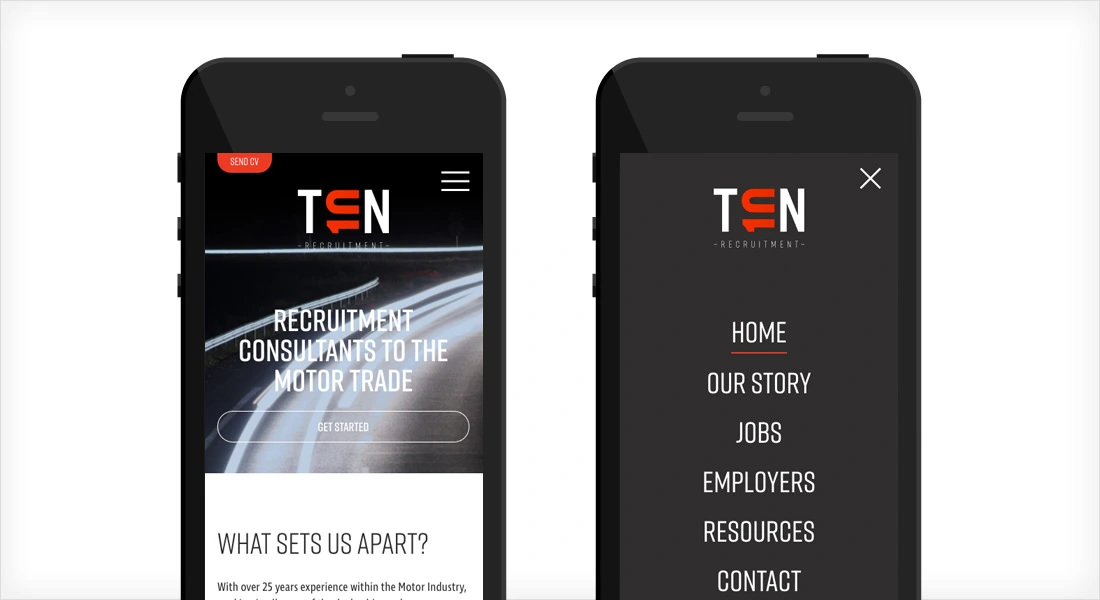 Mobile internal linking example in navigation menu